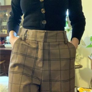 plaid high waisted pants